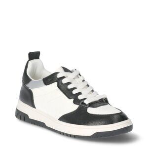 No Boundaries Womens Lace Up White w/Black Trim Comfort Court Sneaker Size 8 NWT